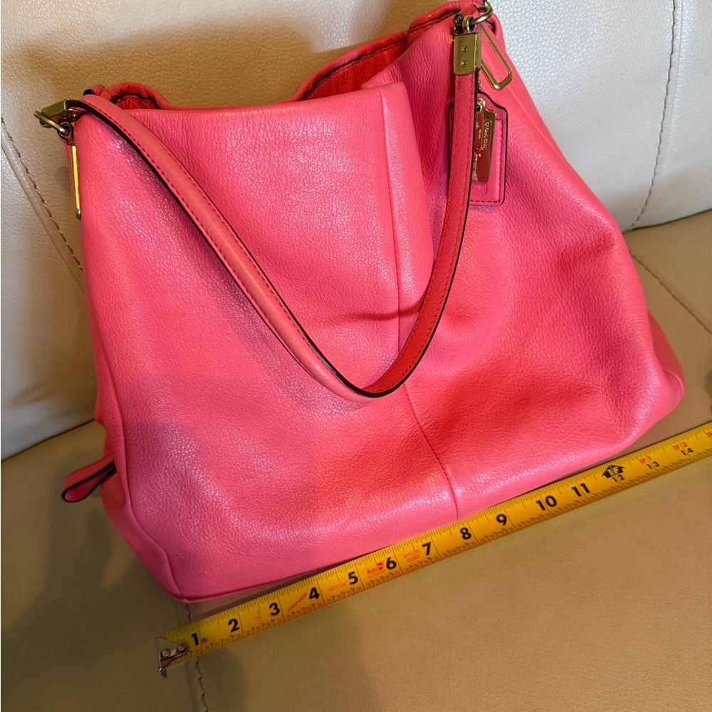 Coach Salmon Color Leather Hobo Shoulder Bag